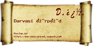Darvasi Árpád névjegykártya