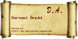 Darvasi Árpád névjegykártya
