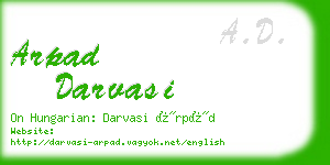 arpad darvasi business card